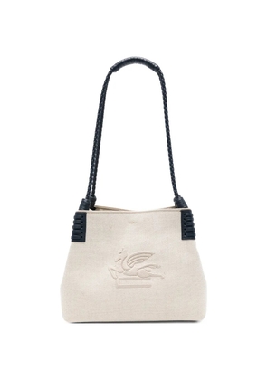 ETRO logo braided shoulder bag - Neutrals