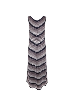 D.Exterior chevron sleeveless dress - Black