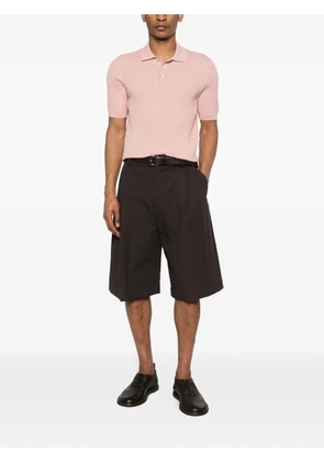Tagliatore cable-knit polo shirt - Pink