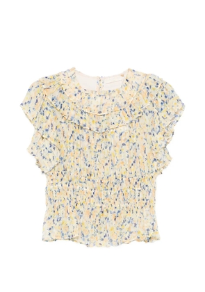 Ulla Johnson Athene ruffled floral-print blouse - Neutrals