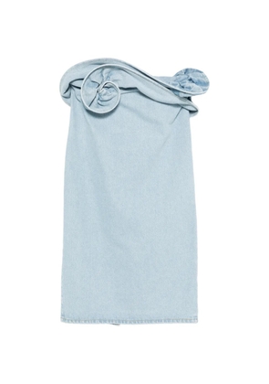 Magda Butrym rose-detail midi skirt - Blue