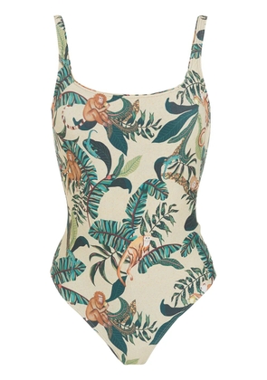 Lygia & Nanny Hapuna leaf-print swimsuit - Neutrals