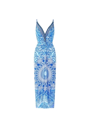 Camilla strappy twist-front maxi dress - Blue