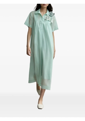 PSOPHIA flower-appliqué midi dress - Green