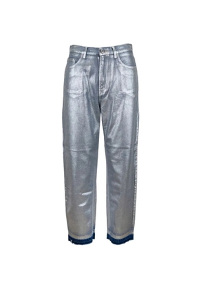 Elisabetta Franchi metallic-effect trousers - Silver