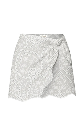 MC2 Saint Barth floral embroidered mini skirt - Grey