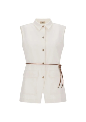 Herno button belted waistcoat - Neutrals