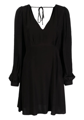 Tommy Hilfiger puff-sleeve V-neck flared dress - Black