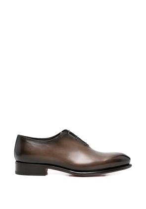 Santoni lace-up almond-toe loafers - Brown