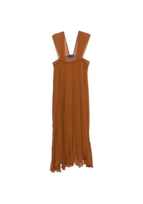 Mes Demoiselles V-neck pleated dress - Brown