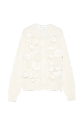 Comme Des Garçons flower cardigan - Neutrals