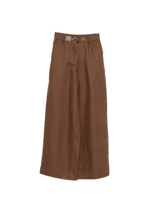 Maje buckle-closure trousers - Brown