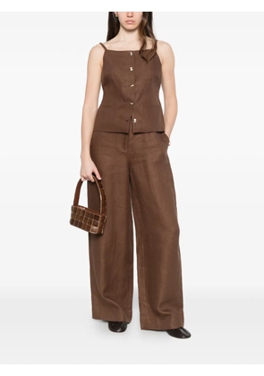 Maje buckle-closure trousers - Brown