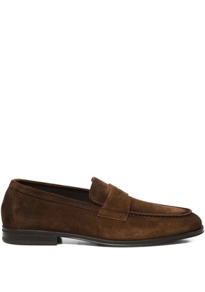 Doucal's penny-strap suede loafers - Brown