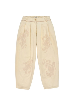 PSOPHIA floral-embroidered trousers - Neutrals