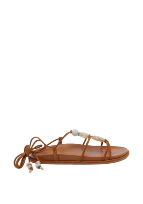 Stuart Weitzman beaded wrap sandals - Brown
