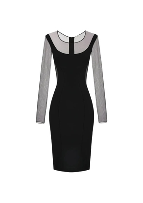 Elisabetta Franchi cut-out sheer midi dress - Black