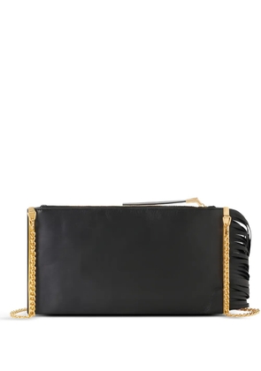 Elisabetta Franchi fringed-design chain-strap leather shoulder bag - Black