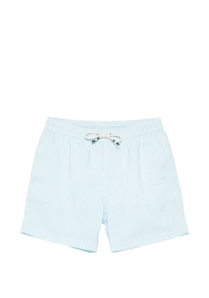 HARTFORD seersucker stripe-pattern swim shorts - Blue