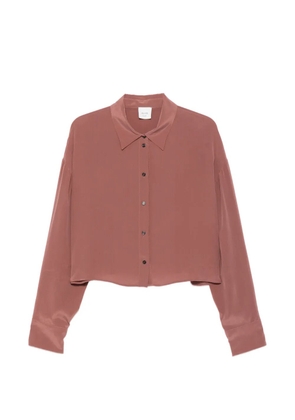 Alysi long-sleeve cropped shirt - Brown