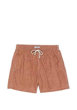 Canali drawstring stitch swim shorts - Brown