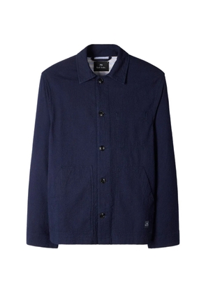 PS Paul Smith buttoned textured shirt jacket - Blue