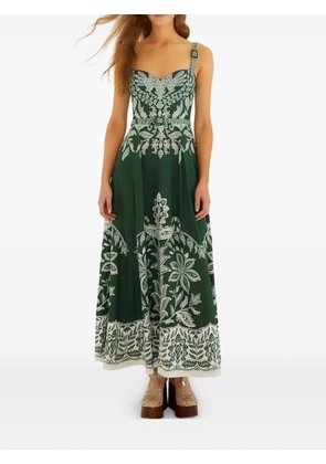 FARM Rio Miranda Buckles floral belted midi dress - Green
