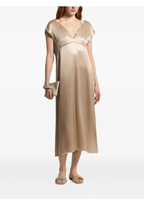 Peserico V-neck midi dress - Neutrals
