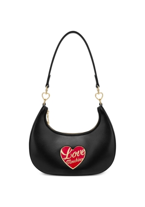 Love Moschino heart-plaque shoulder bag - Black