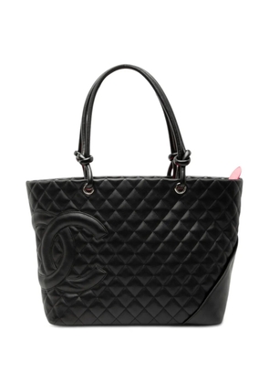 CHANEL Pre-Owned 2004-2005 Large Quilted Calfskin Cambon Ligne tote bag - Black
