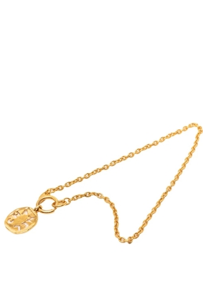 CHANEL Pre-Owned 1950-1970 Gold Plated Cut Out Logo Pendant Necklace costume necklace