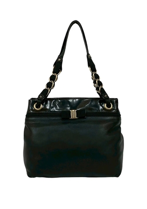 Ferragamo Pre-Owned 2000-2026 Leather Vara Bow shoulder bag - Black