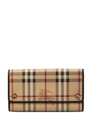 Burberry Pre-Owned 2000-2017 Haymarket Check Coated Canvas Continental Wallet long wallets - Brown
