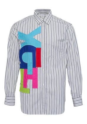 Comme Des Garçons Shirt appliqué-detail striped shirt - White
