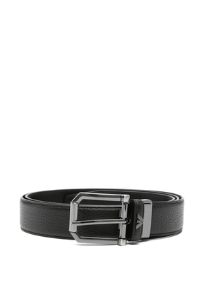 Emporio Armani grained-leather belt - Black