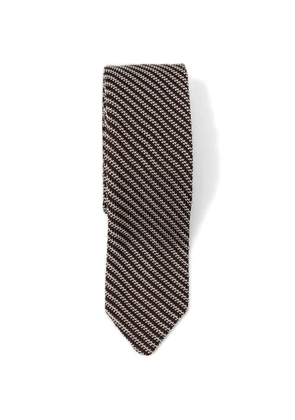 mfpen Formal striped-pattern tie - Brown