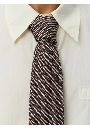 mfpen Formal striped-pattern tie - Brown