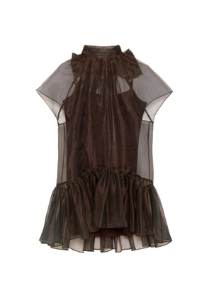 Simkhai ruffled collar mini dress - Brown