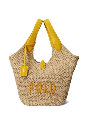 Polo Ralph Lauren embroidered-logo bucket bag - Neutrals