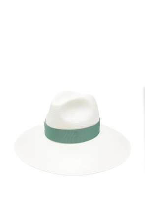 Borsalino Sophie straw ribbon hat - White