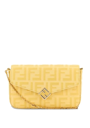 FENDI FF Diamonds logo-embellished wallet - Yellow