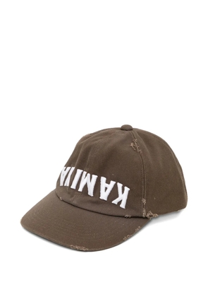 KAMIYA upside-down distressed cap - Brown