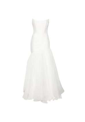 M.Marquise Adeline draped strapless maxi dress - Neutrals