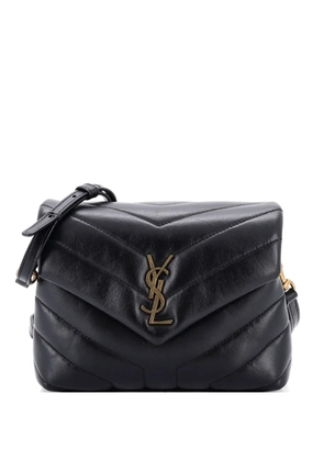 Saint Laurent Pre-Owned Loulou Shoulder Bag Matelasse Chevron Leather Toy crossbody bag - Black