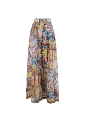 Momoni floral-print palazzo pants - Brown