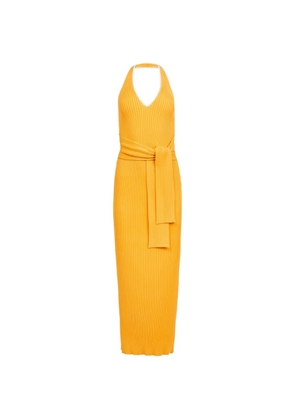 Toccin Allegra V-neck tie-front halter midi dress - Yellow