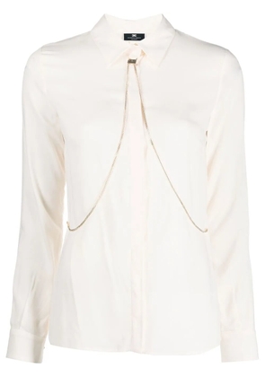 Elisabetta Franchi body-chain long-sleeve shirt - Neutrals