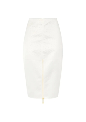 Elisabetta Franchi high-waist zip midi skirt - White
