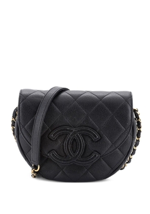CHANEL Pre-Owned Timeless CC Curved Flap Messenger Bag Quilted Caviar Small crossbody bag - Black