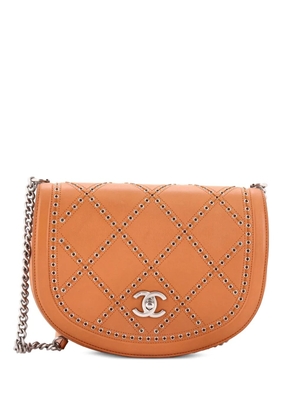 CHANEL Pre-Owned Coco Eyelets Round Flap Bag Quilted Calfskin Small shoulder bag - Brown